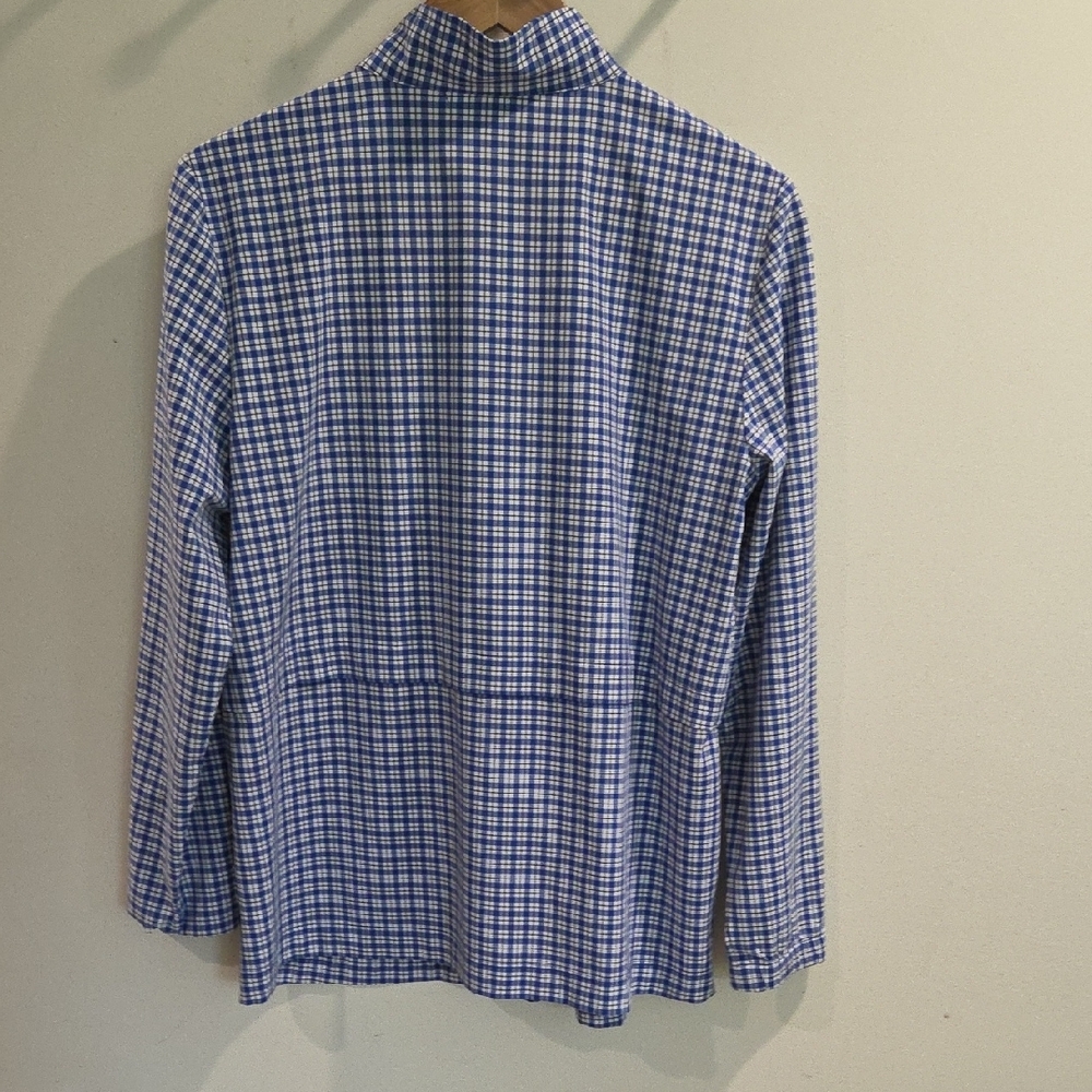 Talbots Navy and White Plaid Light Weight Jacket - Picture 4 of 4